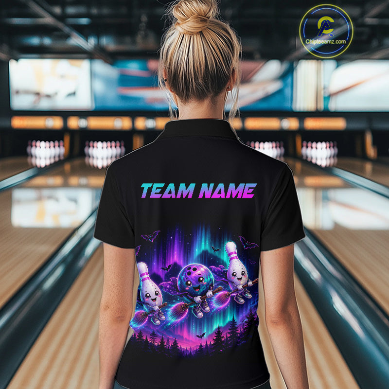 Custom Spooky Flying Bowling Ball & Pins Team Jersey Halloween Bowling Shirt for Women QZT1242