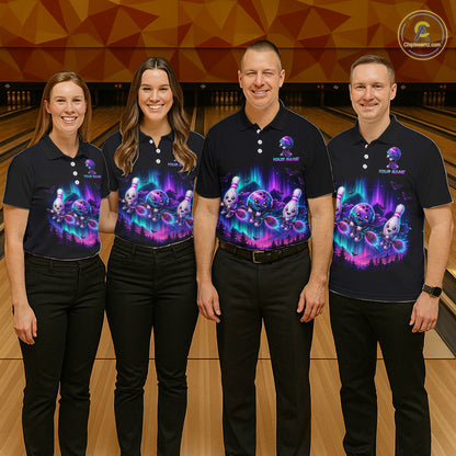 Custom Spooky Flying Bowling Ball & Pins Team Jersey Halloween Bowling Shirt for Men QZT1242