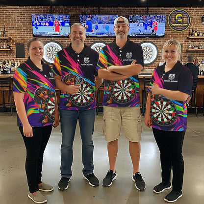 Custom Colorful Funny Dachshund Darts Shirt Dart Team Jersey for Men Polo & Quarter-Zip DHT95