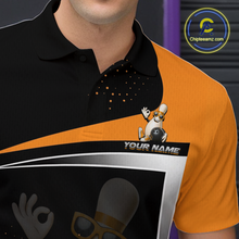 Load image into Gallery viewer, Custom Orange Funny Bowling Pin Shirt for Men Bowling Team League Jersey Bowling Outfit QZT817