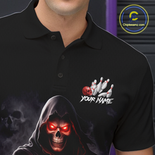 Load image into Gallery viewer, Personalized Grim Reaper Bowling Team Shirt for Men Bowling Jersey Polo &amp; 1/4-Zip Bowling Outfit QZT881