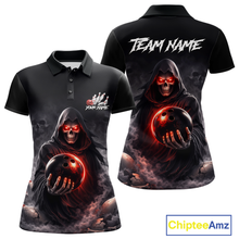 Load image into Gallery viewer, Personalized Grim Reaper Bowling Team Shirt for Women Bowling Jersey Polo &amp; 1/4-Zip Bowling Outfit QZT881