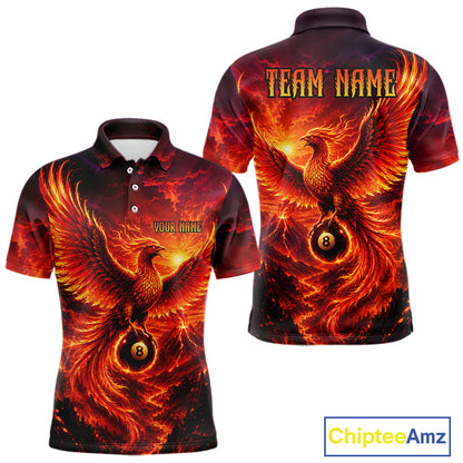 Custom Fire Phoenix Billiard Shirt Funny 8 Ball Billiard Jersey for Men Pool Shirt BHT119