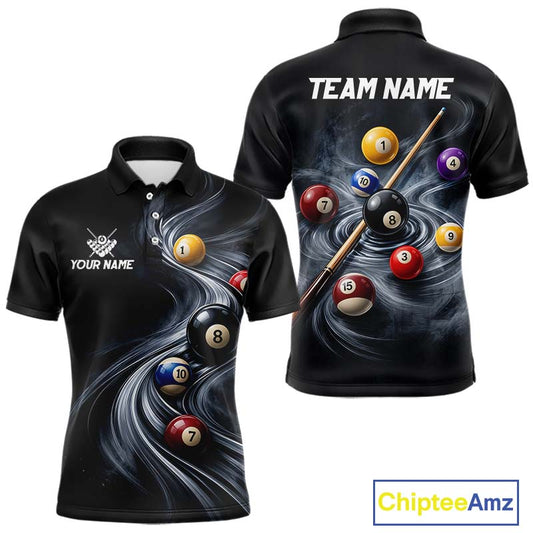 Personalized Billiard Shirts for Men Custom Smoke Billiard Jersey Polo & 1/4-Zip BHT169