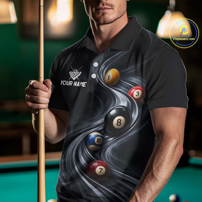 Personalized Billiard Shirts for Men Custom Smoke Billiard Jersey Polo & 1/4-Zip BHT169