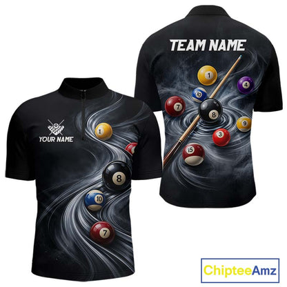 Personalized Billiard Shirts for Men Custom Smoke Billiard Jersey Polo & 1/4-Zip BHT169