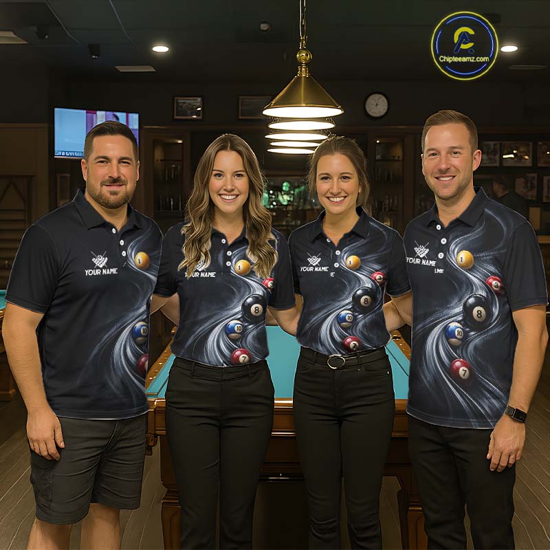 Personalized Billiard Shirts for Men Custom Smoke Billiard Jersey Polo & 1/4-Zip BHT169