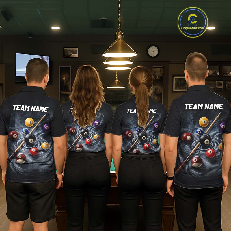 Personalized Billiard Shirts for Men Custom Smoke Billiard Jersey Polo & 1/4-Zip BHT169