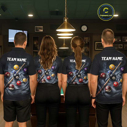 Personalized Billiard Shirts for Men Custom Smoke Billiard Jersey Polo & 1/4-Zip BHT169