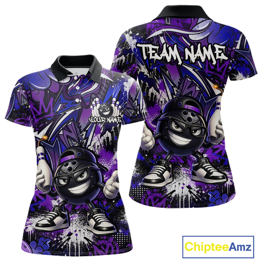 Purple and black sports jersey with cartoon character and 'Team Name' text, Chiptee Amz branding visible.