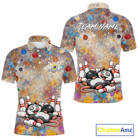 Custom Funny Opossum Bowling Shirts Bowling Team Jersey for Men QZT1319
