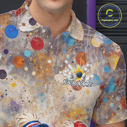 Custom Colorful Funny Duck Bowling Shirt for Men Buddy Bowling Jersey Polo & 1/4 Zip QZT1385