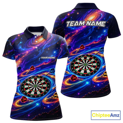 Custom Galaxy Darts Team Shirt for Women Dart League Jersey Polo & 1/4-Zip DHT97