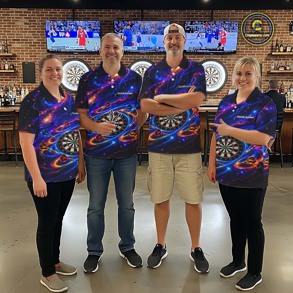 Custom Galaxy Darts Team Shirt for Women Dart League Jersey Polo & 1/4-Zip DHT97