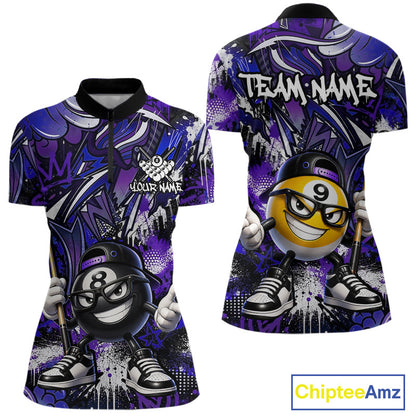 Purple and blue quarter-zip jersey with cartoon character design, 'Team Name' text, and Chiptee Amz branding.