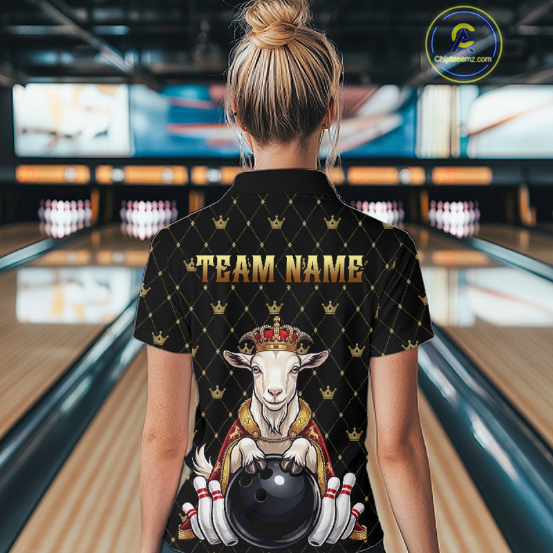Custom Funny King Goat Bowling Shirts Crown Bowling Jersey for Women QZT1322