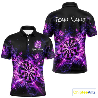 Custom Darts Shirt Purple Butterfly Dart Team Jersey for Men Polo & Quarter-Zip DHT79