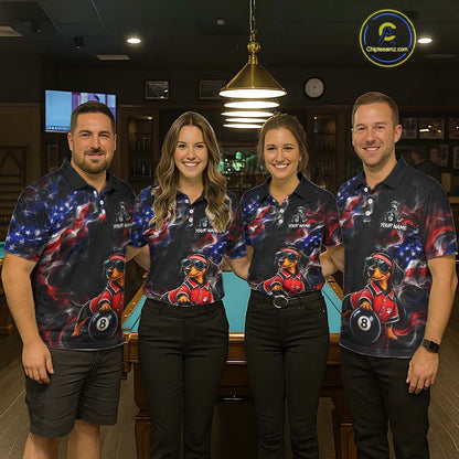 Custom American Flag Dachshund Billiard Shirt 8 Ball for Men Smoke Billiard Jersey BHT172