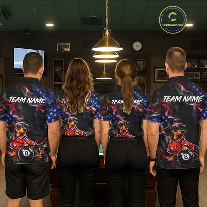 Custom American Flag Dachshund Billiard Shirt 8 Ball for Men Smoke Billiard Jersey BHT172