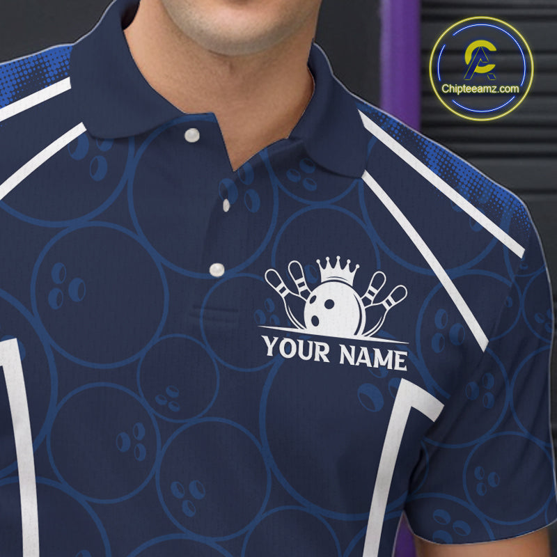 Custom Blue Angel Wings Bowling Shirt for Men Bowling Jersey Polo & 1/4 Zip QZT1394
