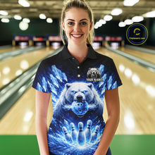 Load image into Gallery viewer, Custom Polar Beer Bowling Shirt for Women Ice Bowling Jersey Polo &amp; 1/4-Zip Bowling for Team QZT972