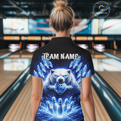 Custom Polar Beer Bowling Shirt for Women Ice Bowling Jersey Polo & 1/4-Zip Bowling for Team QZT972