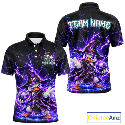 Custom Wizard Duck Bowling Shirts for Men Funny Thunder Bowling Jersey QZT1330