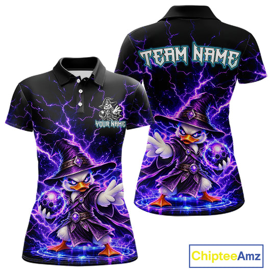 Custom Wizard Duck Bowling Shirts for Women Funny Thunder Bowling Jersey QZT1330