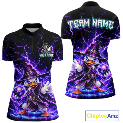 Custom Wizard Duck Bowling Shirts for Women Funny Thunder Bowling Jersey QZT1330