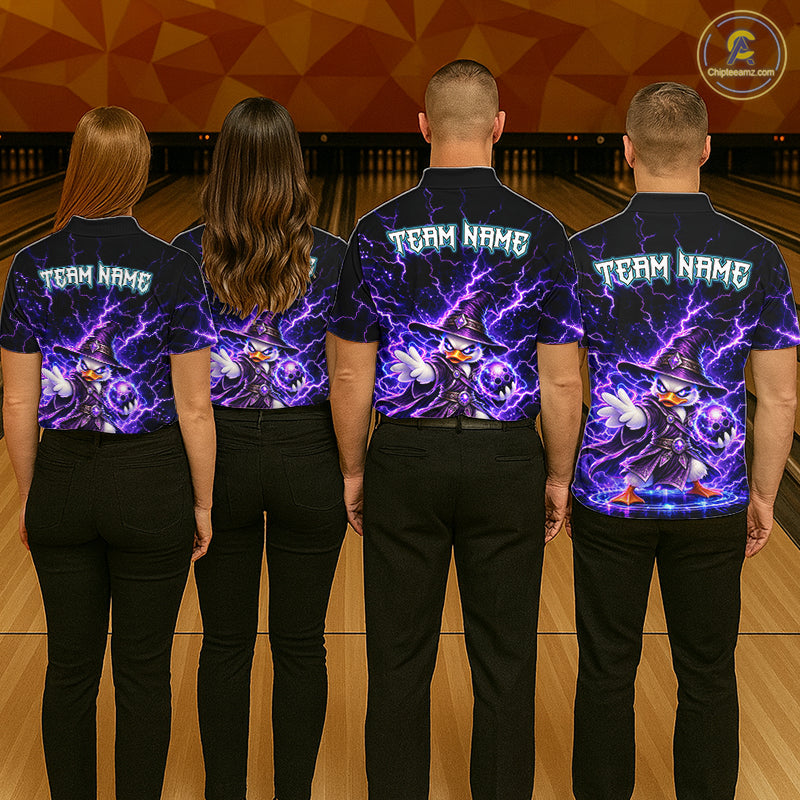Custom Wizard Duck Bowling Shirts for Women Funny Thunder Bowling Jersey QZT1330