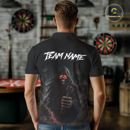 Custom Grim Reaper Dart Shirts SKull Dart Jersey for Men Dartboard Shirt Halloween Polo & Quarter-Zip DHT68