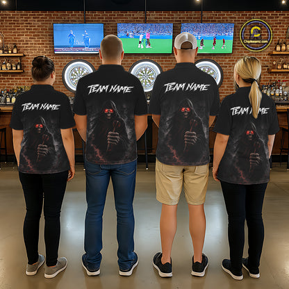 Custom Grim Reaper Dart Shirts SKull Dart Jersey for Men Dartboard Shirt Halloween Polo & Quarter-Zip DHT68