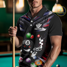 Load image into Gallery viewer, Custom Funny American Flag 8 Ball Pool Shirt for Men Billiard Jersey Polo &amp; 1/4 Zip Billiard Shirt BHT16