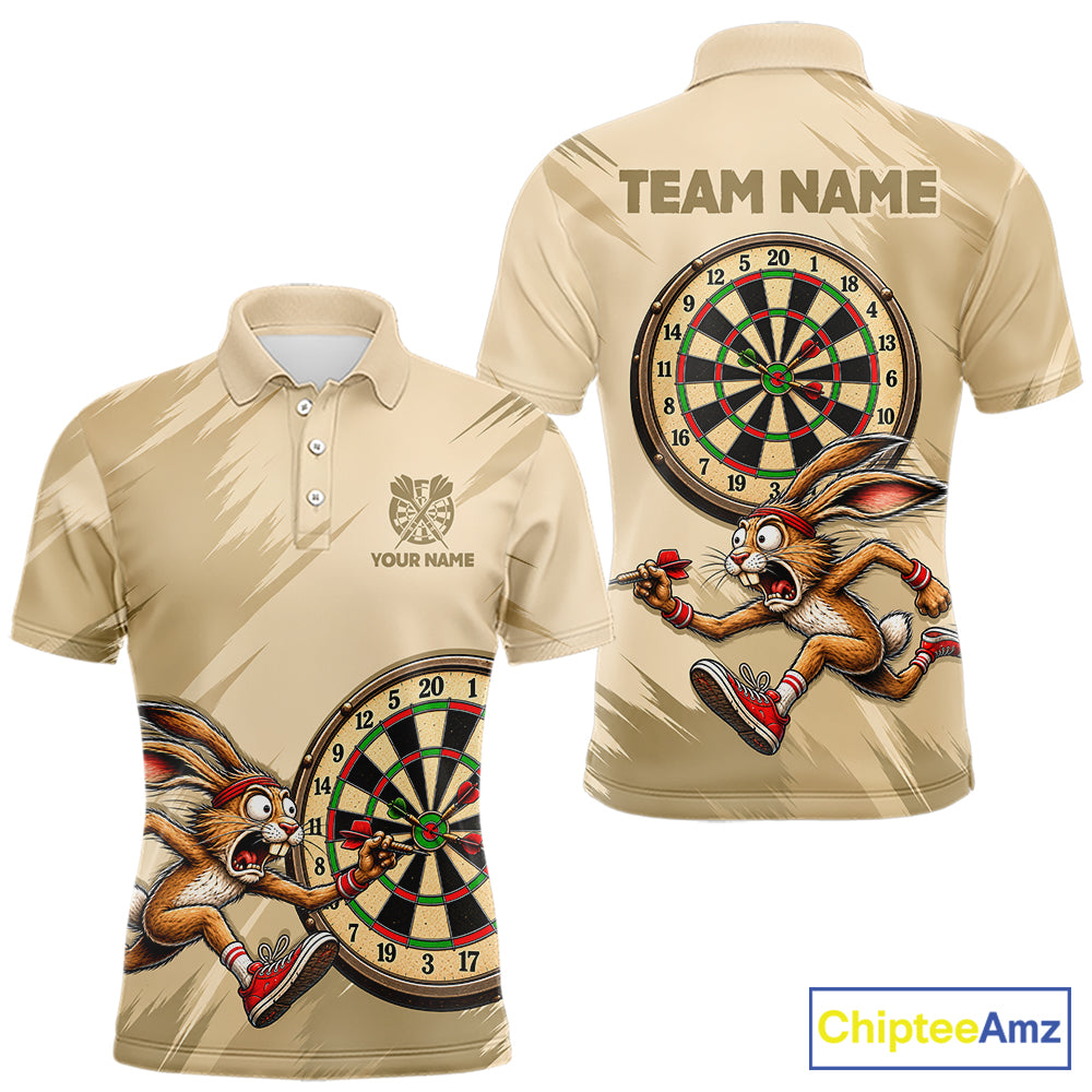 Custom Funny Rabbit Dart Shirts Dart League Jersey for Men Dartboard Shirt Polo & Quarter-Zip DHT70