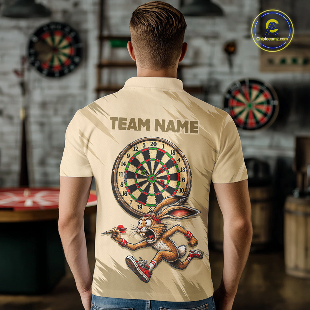 Custom Funny Rabbit Dart Shirts Dart League Jersey for Men Dartboard Shirt Polo & Quarter-Zip DHT70