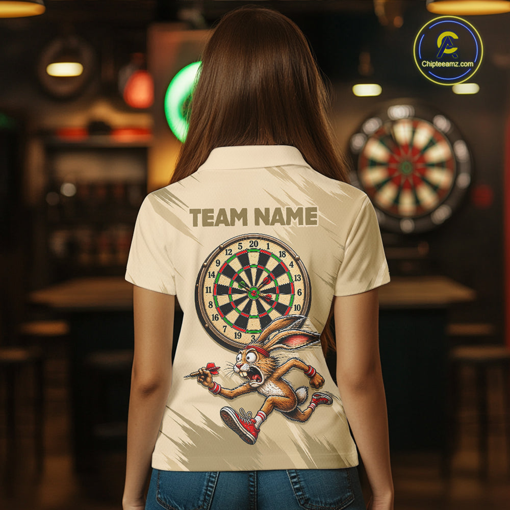 Custom Funny Rabbit Dart Shirts Dart League Jersey for Women Dartboard Shirt Polo & Quarter-Zip DHT70