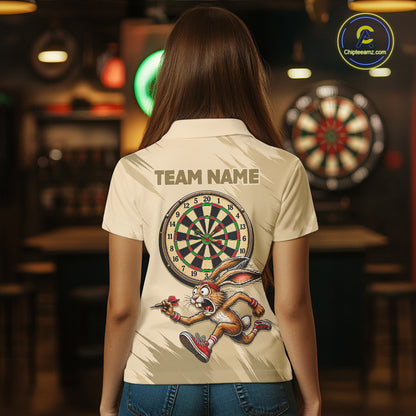Custom Funny Rabbit Dart Shirts Dart League Jersey for Women Dartboard Shirt Polo & Quarter-Zip DHT70