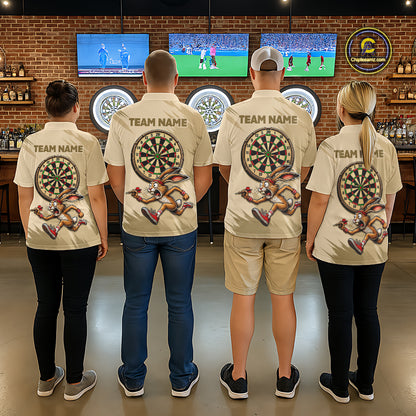 Custom Funny Rabbit Dart Shirts Dart League Jersey for Men Dartboard Shirt Polo & Quarter-Zip DHT70