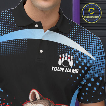 Custom Funny Raccoon Bowling Shirt for Men Bowling League Jersey Polo & 1/4 Zip QZT1397