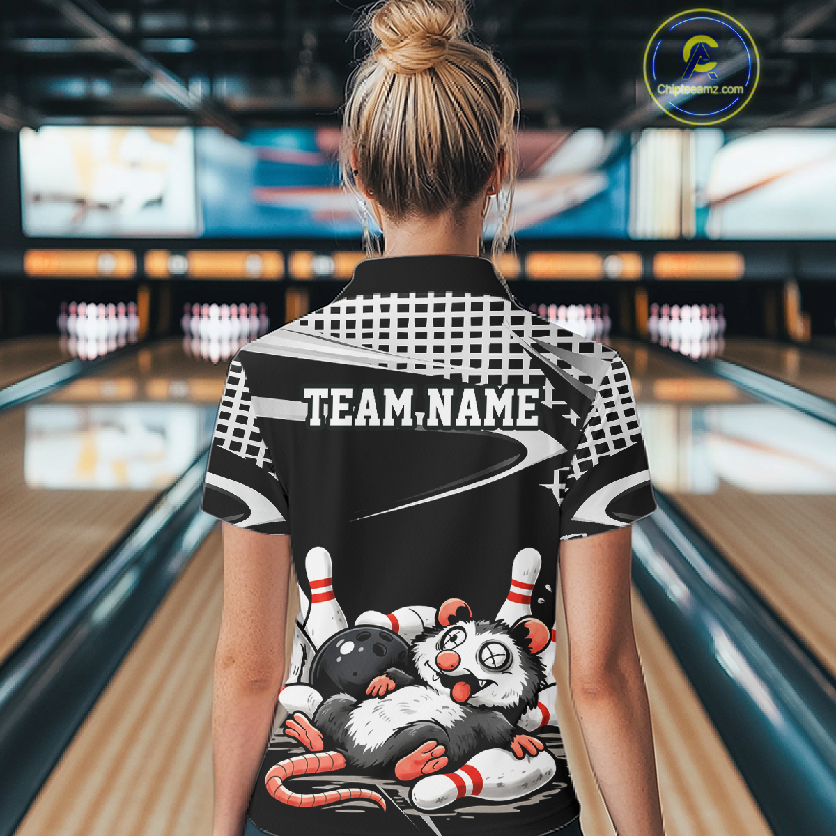 Personalized Funny Opossum Bowling Shirt Bowling Jersey for Women Bowling Polo & Quarter-Zip QZT847