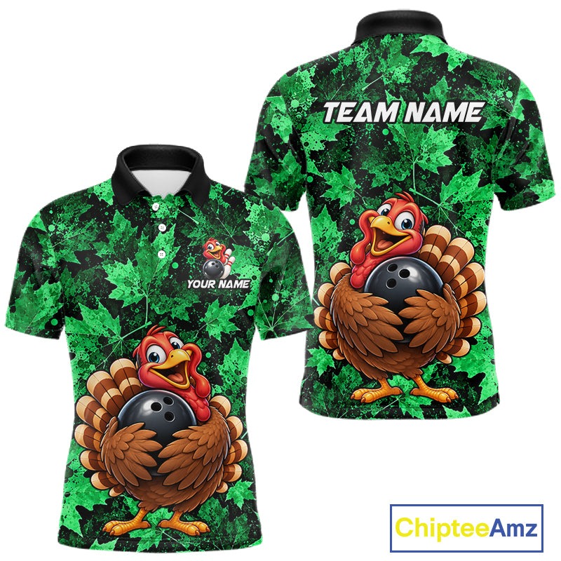 Custom Thanksgiving Bowling Shirt for Men Funny Turkey Bowling Jersey Bowling Gift QZT1334