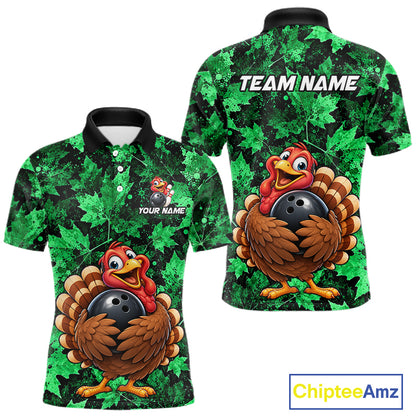 Custom Thanksgiving Bowling Shirt for Men Funny Turkey Bowling Jersey Bowling Gift QZT1334