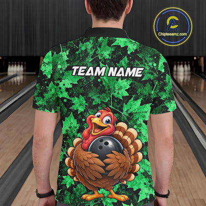Custom Thanksgiving Bowling Shirt for Men Funny Turkey Bowling Jersey Bowling Gift QZT1334