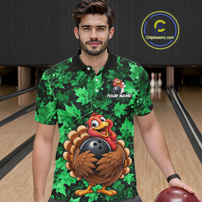 Custom Thanksgiving Bowling Shirt for Men Funny Turkey Bowling Jersey Bowling Gift QZT1334
