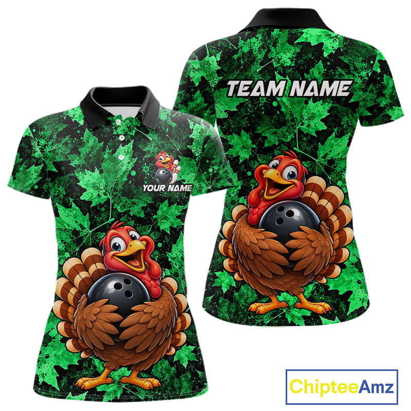 Custom Thanksgiving Bowling Shirt for Women Funny Turkey Bowling Jersey Bowling Gift QZT1334