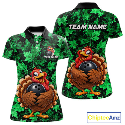 Custom Thanksgiving Bowling Shirt for Women Funny Turkey Bowling Jersey Bowling Gift QZT1334