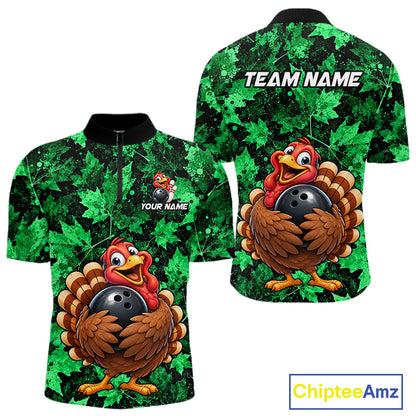 Custom Thanksgiving Bowling Shirt for Men Funny Turkey Bowling Jersey Bowling Gift QZT1334