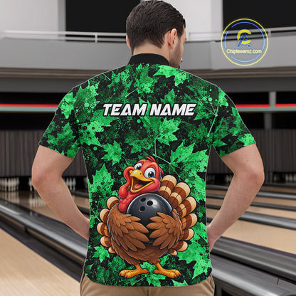 Custom Thanksgiving Bowling Shirt for Men Funny Turkey Bowling Jersey Bowling Gift QZT1334