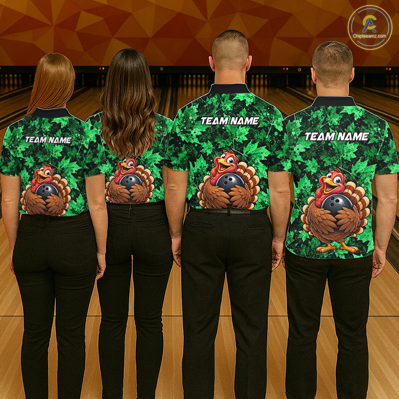 Custom Thanksgiving Bowling Shirt for Men Funny Turkey Bowling Jersey Bowling Gift QZT1334