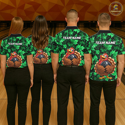 Custom Thanksgiving Bowling Shirt for Men Funny Turkey Bowling Jersey Bowling Gift QZT1334